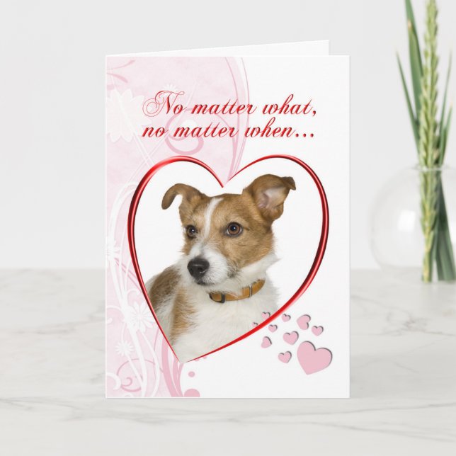 Jack Russell Terrier Valentine Feiertagskarte (Vorderseite)