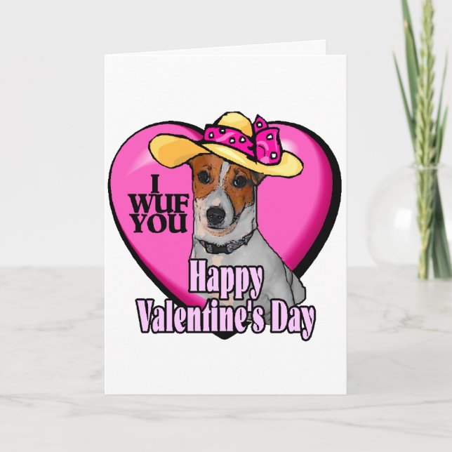 Jack Russell Terrier Valentine's Day Feiertagskarte (Vorderseite)