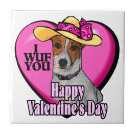 Jack Russell Terrier Valentine's Day Fliese