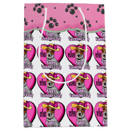 Jack Russell Terrier Valentine's Day Mittlere Geschenktüte