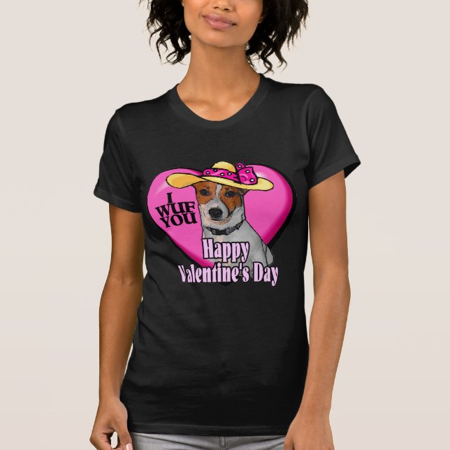 Jack Russell Terrier Valentine's Day T-Shirt (Vorderseite)