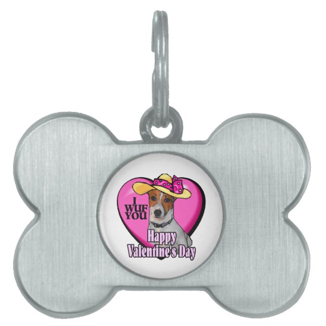 Jack Russell Terrier Valentine's Day Tiermarke (Vorderseite)