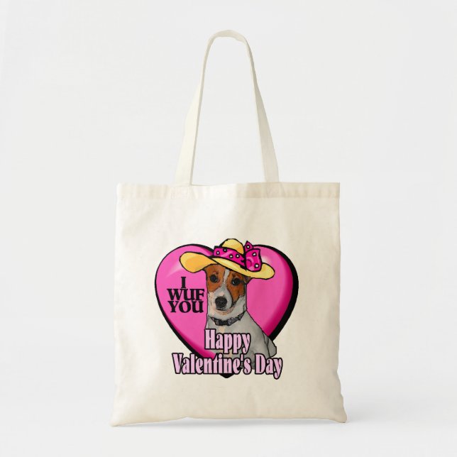 Jack Russell Terrier Valentine's Day Tragetasche (Vorne)