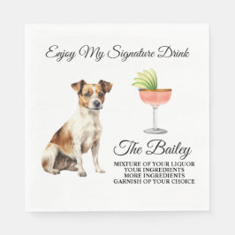 Jack Russell Terrier Wedding Signature Drink Napki Serviette