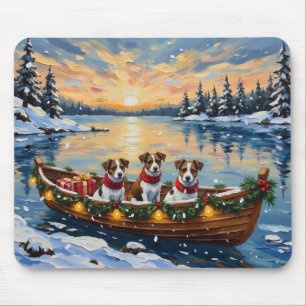 Jack Russell Terrier Weihnachtsboot Urlaub Mousepad