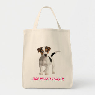 Jack Russell Terrier Welpe Hund Lebensmittelgeschä Tragetasche