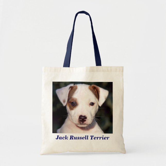 Jack Russell Terrier Welpe Hund Leinwand Tote Bag Tragetasche (Vorne)