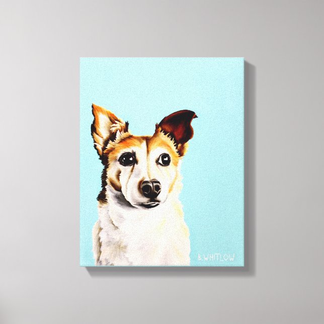 Jack Russell Terrier Whimsical Oil Painting Leinwanddruck (Vorderseite)