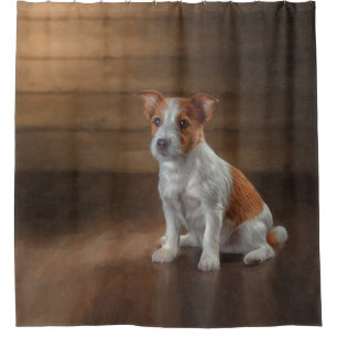 Jack Russell Terrier. Zeichnend Duschvorhang