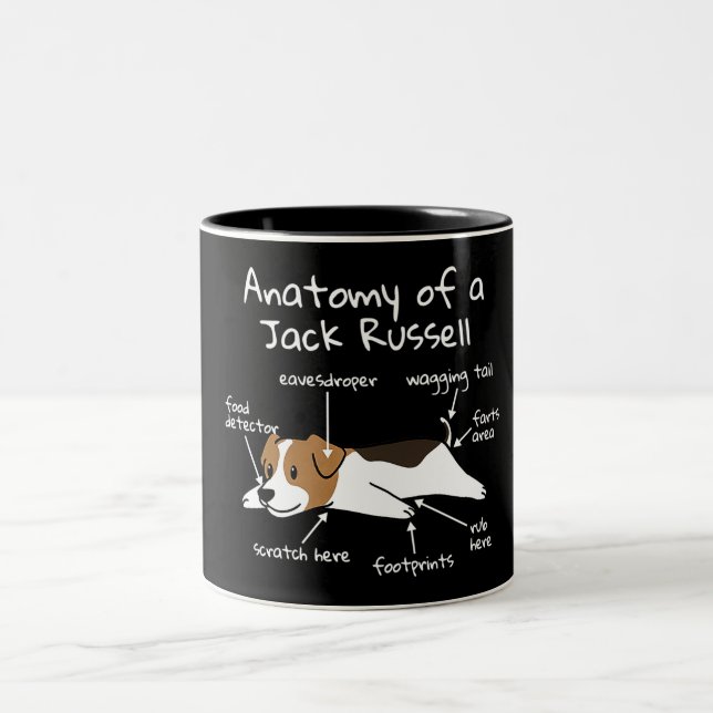 Jack Russell Terrier Zwei-Tone-Kaffee-Tasse Zweifarbige Tasse (Mittel)