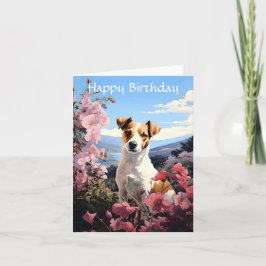 Jack Russell Terrier's Floral Haven Geburtstag Karte