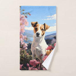 Jack Russell Terrier's Floral Haven Handtuch
