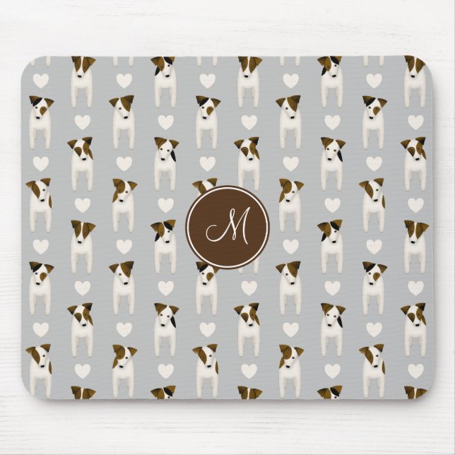 Jack Russell Terriers muster lt grau oder JE Farbe Mousepad (Vorne)