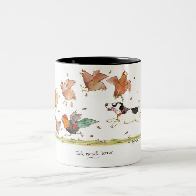 "Jack-Russell-Terror-" Becher Zweifarbige Tasse (Mittel)