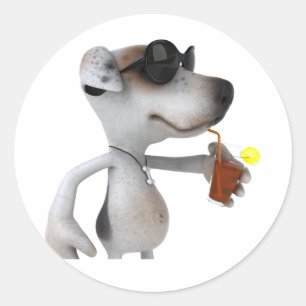Jack Russell Tragend Sonnenbrillen Stickers