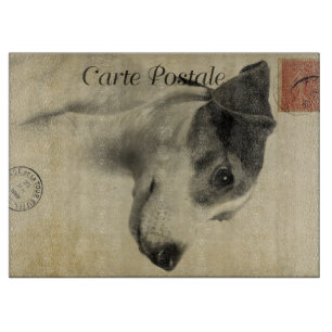 Jack Russell Vintag Postcard Schneidebrett