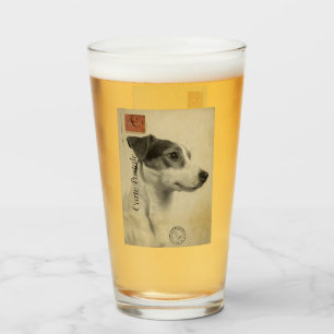 Jack Russell Vintage Postkarte Glas