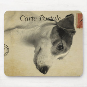 Jack Russell Vintage Postkarte Mousepad