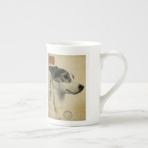 Jack Russell Vintage Postkarte Prozellantasse