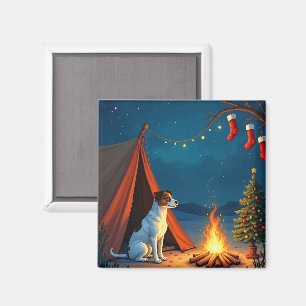 Jack Russell Weihnachts-Camping-Nacht-Malerei Magnet