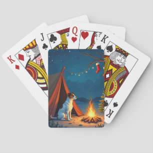 Jack Russell Weihnachts-Camping-Nacht-Malerei Spielkarten
