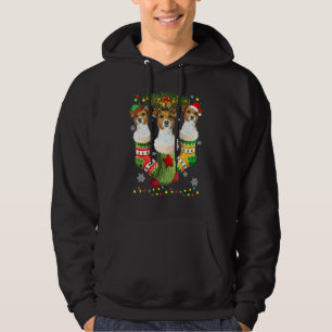 Jack Russell Weihnachts Socken Baum Licht Xmas San Hoodie