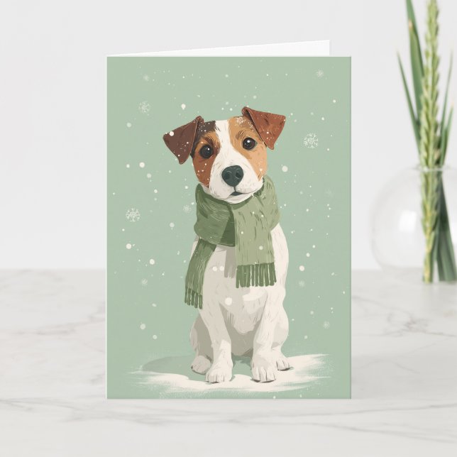 Jack Russell Weihnachtsgruß Karte (Vorderseite)