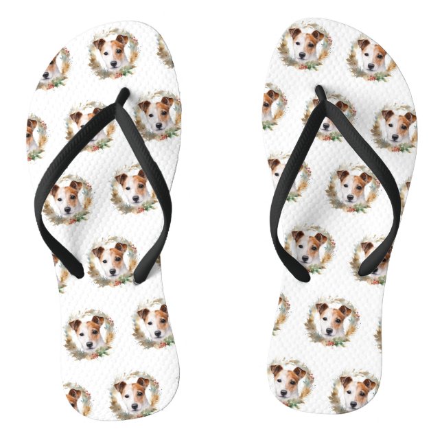 Jack Russell Weihnachtsmann Festliche Jungfrau Flip Flops (Fußbett)