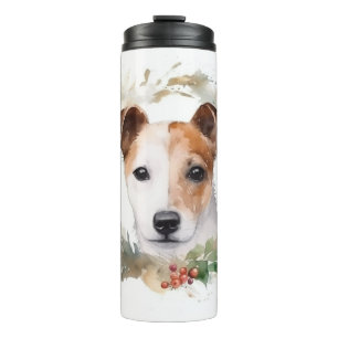 Jack Russell Weihnachtsmann Festliche Jungfrau Thermosbecher