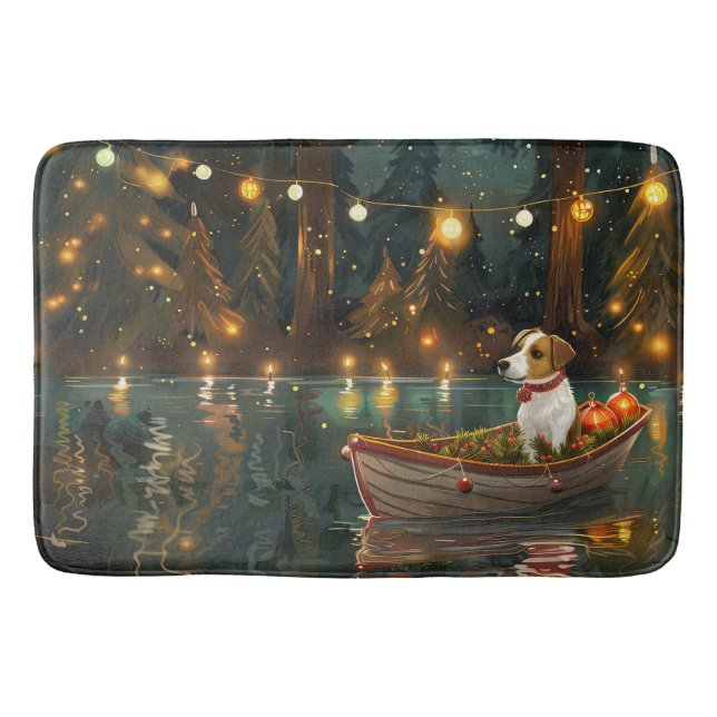 Jack Russell Weihnachtsreise Badematte (Vorderseite)