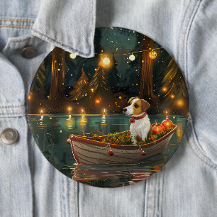 Jack Russell Weihnachtsreise Button