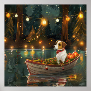 Jack Russell Weihnachtsreise Poster