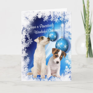 Jack-Russell-Weihnachtswünsche - fertigen Sie es Feiertagskarte