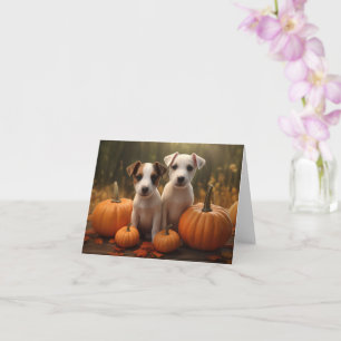 Jack Russell Welpe Autumn Delight Pumpkin Karte