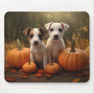 Jack Russell Welpe Autumn Delight Pumpkin Mousepad