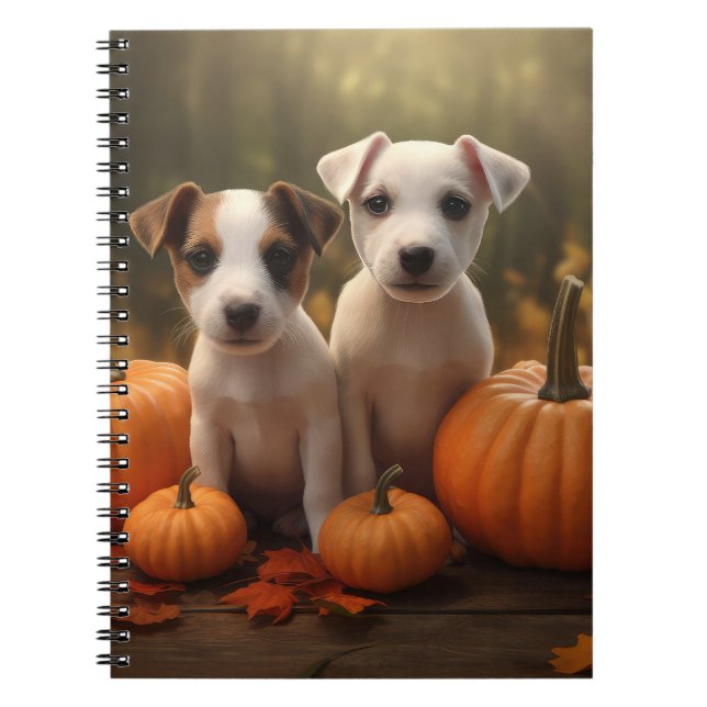 Jack Russell Welpe Autumn Delight Pumpkin Notizblock (Vorderseite)