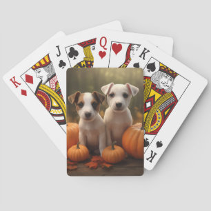 Jack Russell Welpe Autumn Delight Pumpkin Spielkarten