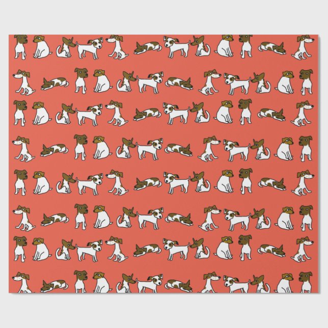 Jack Russell Wrapping Paper Geschenkpapier (Flach)