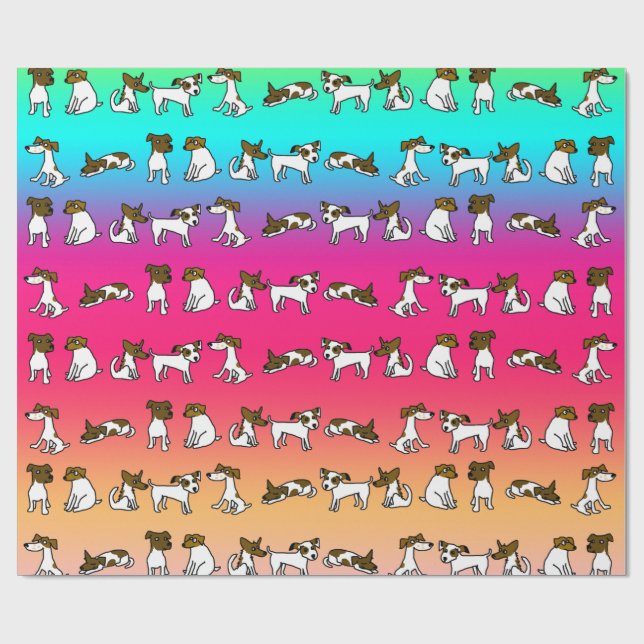 Jack Russell Wrapping Paper Geschenkpapier (Flach)