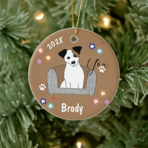 Jack Russell Xmas Keramik Ornament