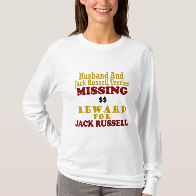 Jack-Russellterrier-u. -ehemann-vermisste T-Shirt (Vorderseite)
