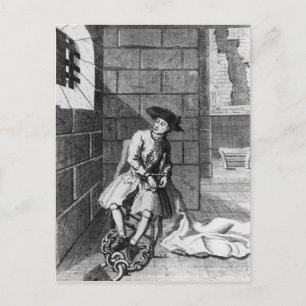 Jack Shepperd im Gefängnis Newgate, 1724 Postkarte