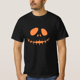 Jack Skellington Kürbiskopf Gesicht genähtes Läche T-Shirt