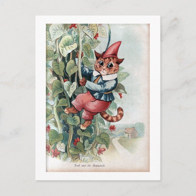 Jack und die Beanstalk, Louis Wain Postkarte (Vorderseite)