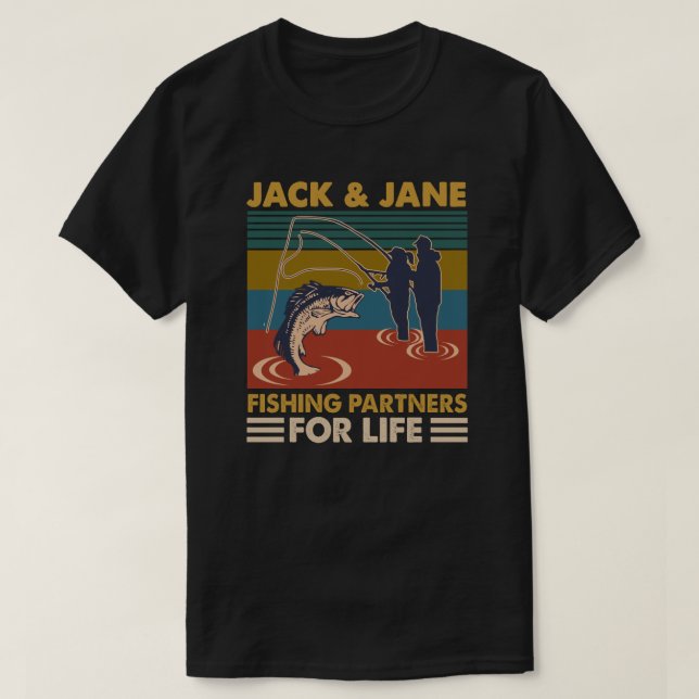 Jack und Jane Fishing-Shirt T-Shirt (Design vorne)
