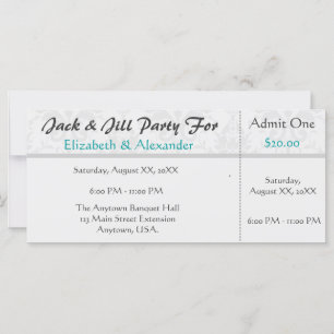 Jack und Jill Dusche Ticket Style Party