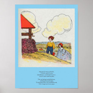Jack und Jill gingen hinauf zum Kinderzimmer Rhyme Poster