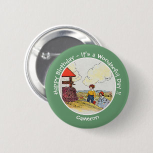 Jack und Jill Mother Goose Geburtstagsartikel Button