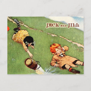 Jack und Jill purzeln den Hügel hinunter Postkarte