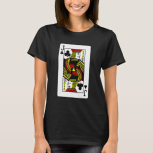 Jack von Clubs Poker Card Games mit schwarzen Kart T-Shirt